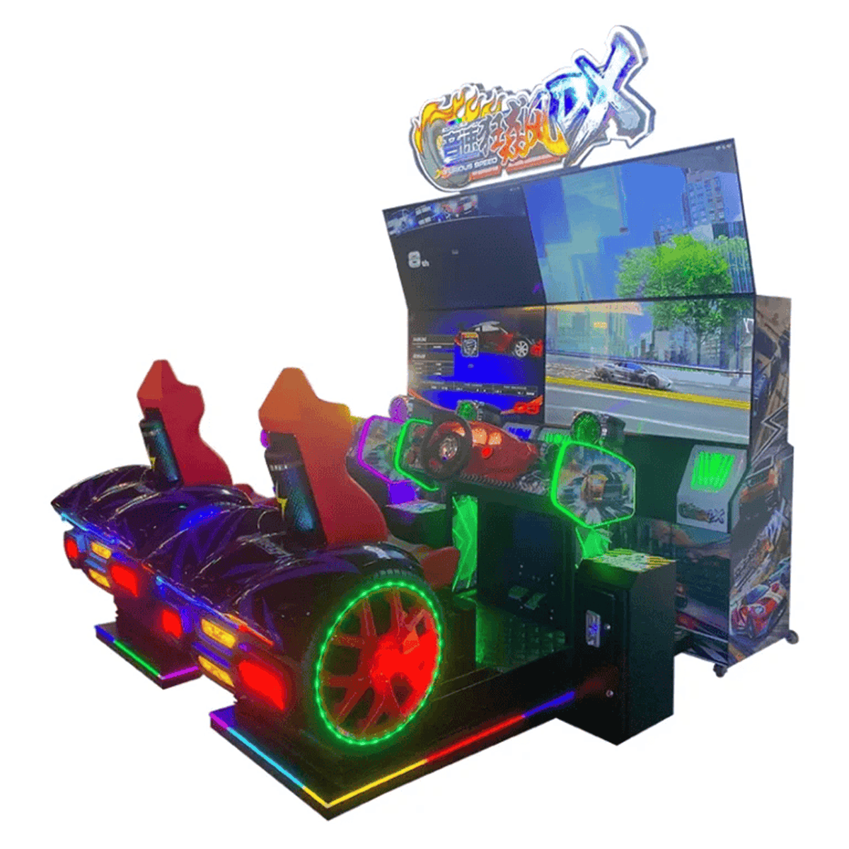 Furious Speed DX — Borne de Course 4 Écrans 65"